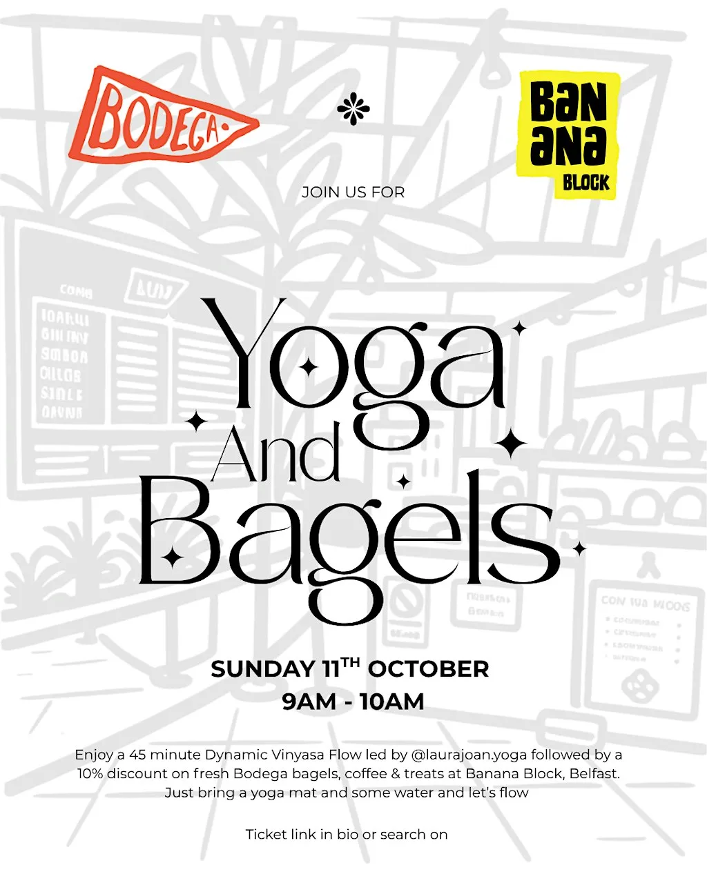 Yoga and bagels at Banana Block