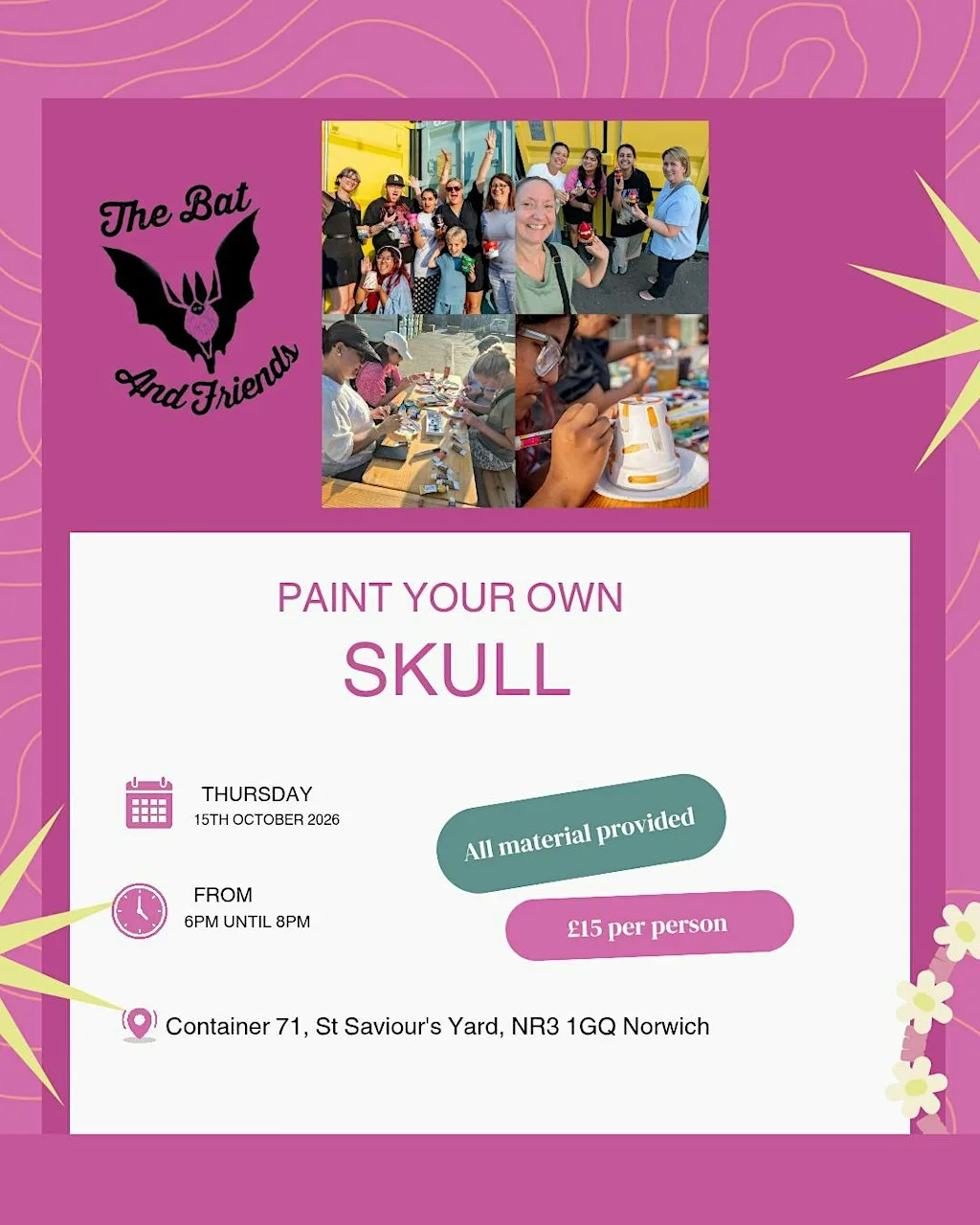 Paint your own skull at St Saviour's Yard