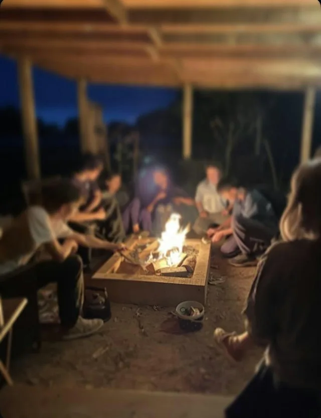 Making by the fire at Bennison Farm