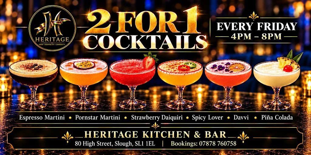 2-for-1 Cocktails Fridays at Heritage at Heritage Kitchen & Bar