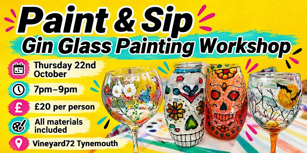 paint & Sip Gin Glass Painting Workshop at vineyard72
