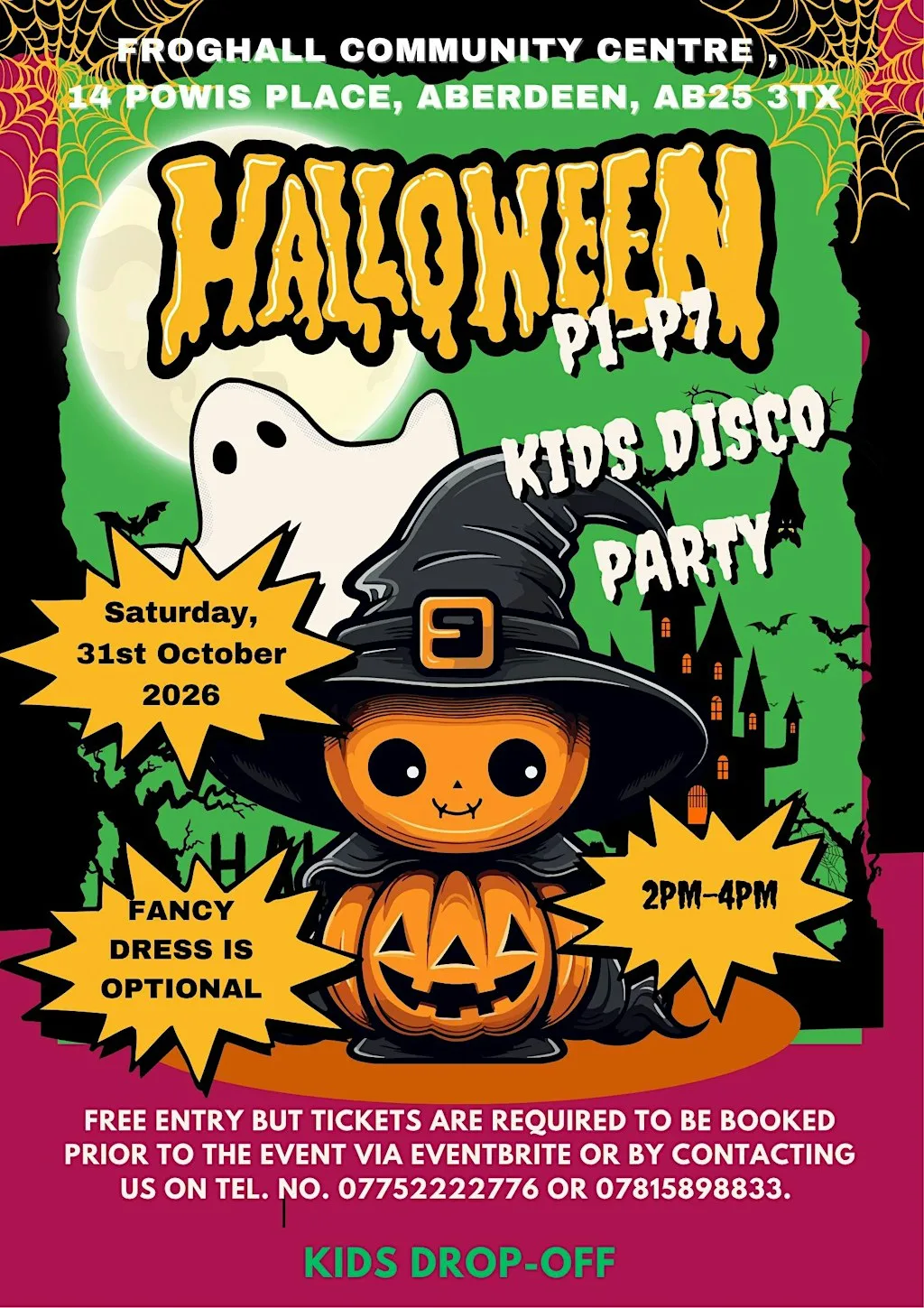 HALLOWEEN KIDS DISCO PARTY FOR PRIMARY SCHOOL AGED CHILDREN at Froghall Community Centre