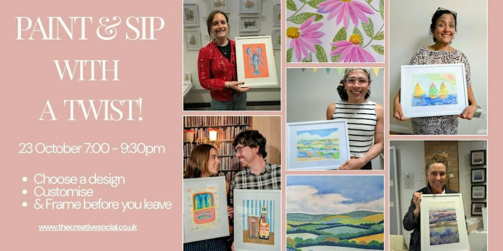 Paint & Sip With A Twist - The Creative Social, Guildford at Refresh Cafe