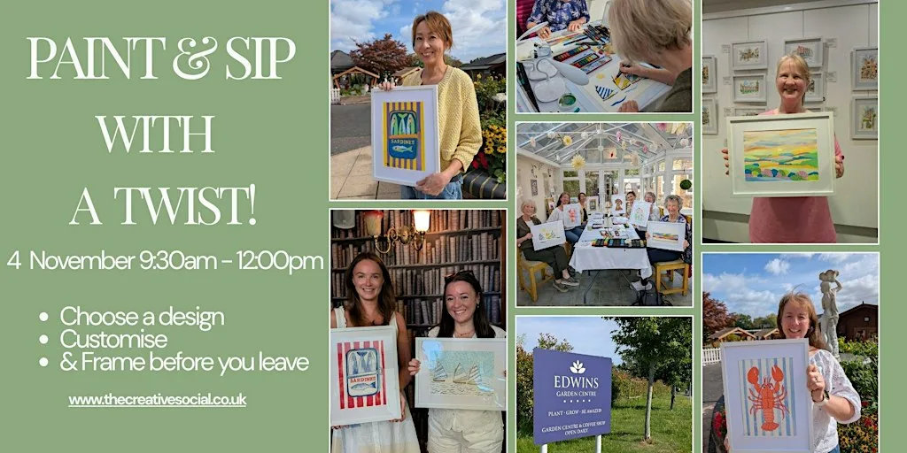 Paint & Sip With A Twist Morning - Woking 9:30am - 12:00pm at Edwins Garden Centre at Woking