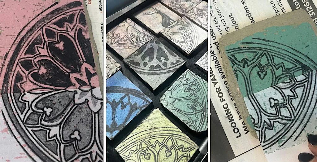 Monoprinting and Sgraffito on Clay Taster Workshop