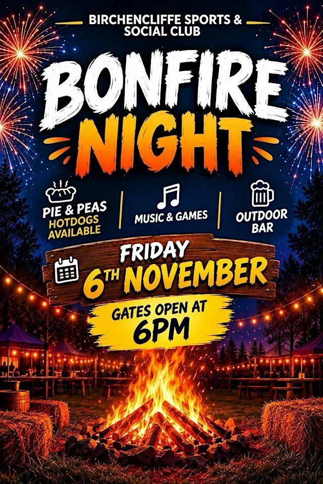 Birchencliffe Sports & Social Club - Bonfire Night & Fireworks 2026 at Birchencliffe Sports and Social Club
