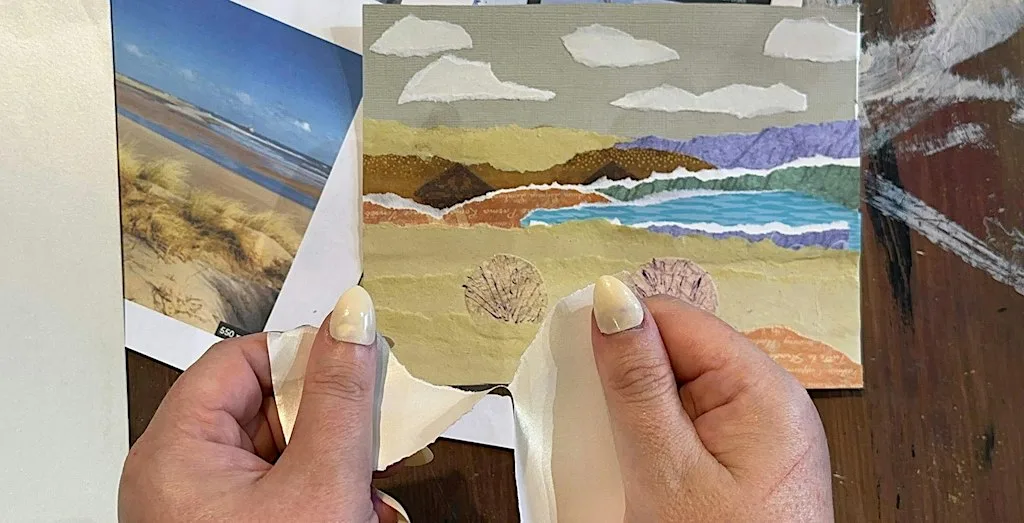 Coastal Collage Taster Workshop at Seaton Carew Methodist Church. The Thrive Hive.