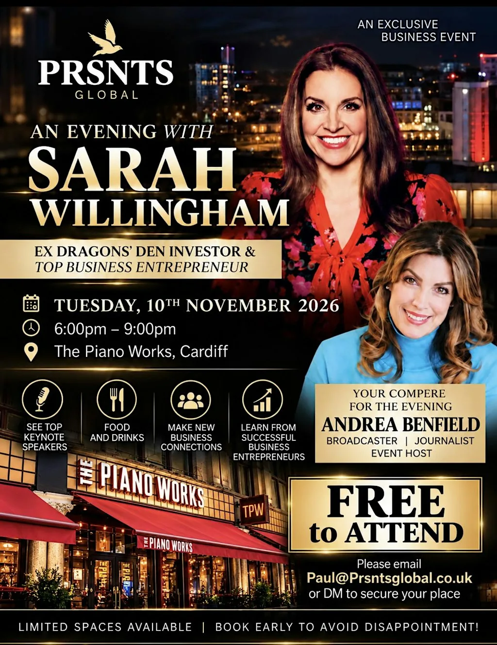 Dragons Den Business Networking Event Cardiff with Sarah Willingham