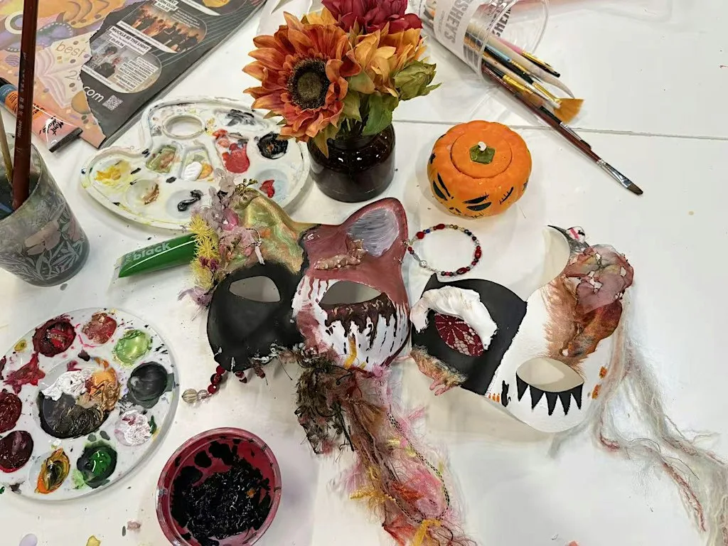 Halloween Mask making | Halloween Workshop Glasgow at O&E ART CRAFT STUDIO