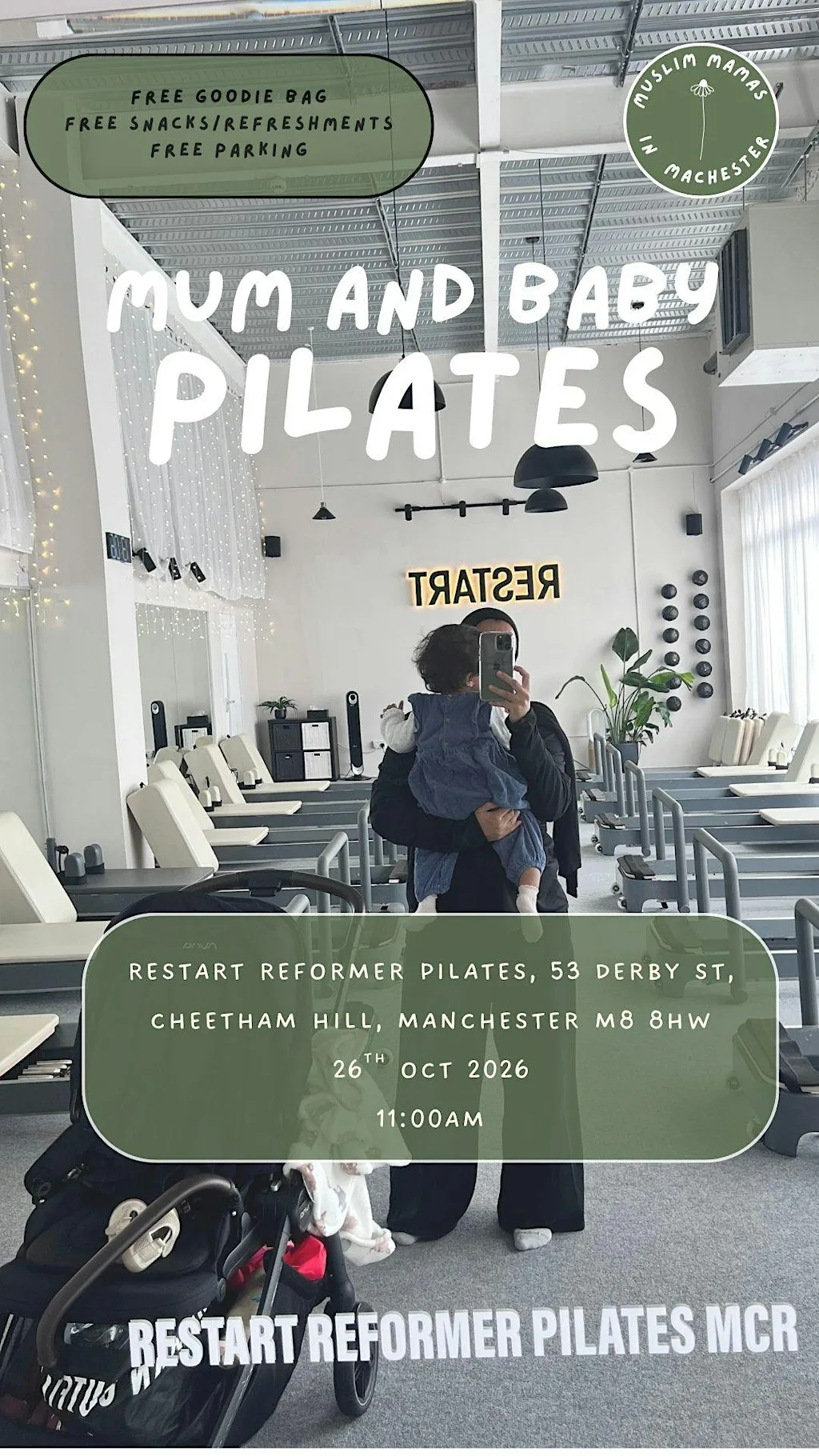 Mama + Baby Pilates Event at Restart Reformer Pilates Cheetham Hill