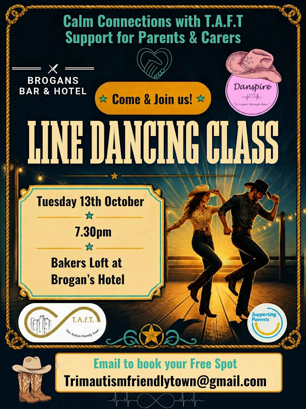 Calm Connections With TAFT - Line Dancing Class at Brogan's Bar & Hotel