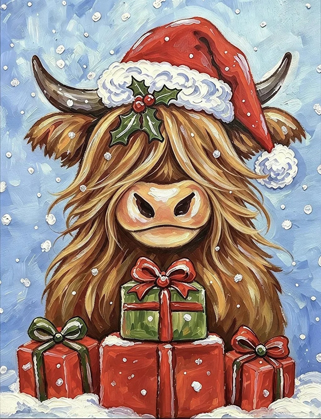 Christmas Highland Cow Paint and Sip at The Tavern