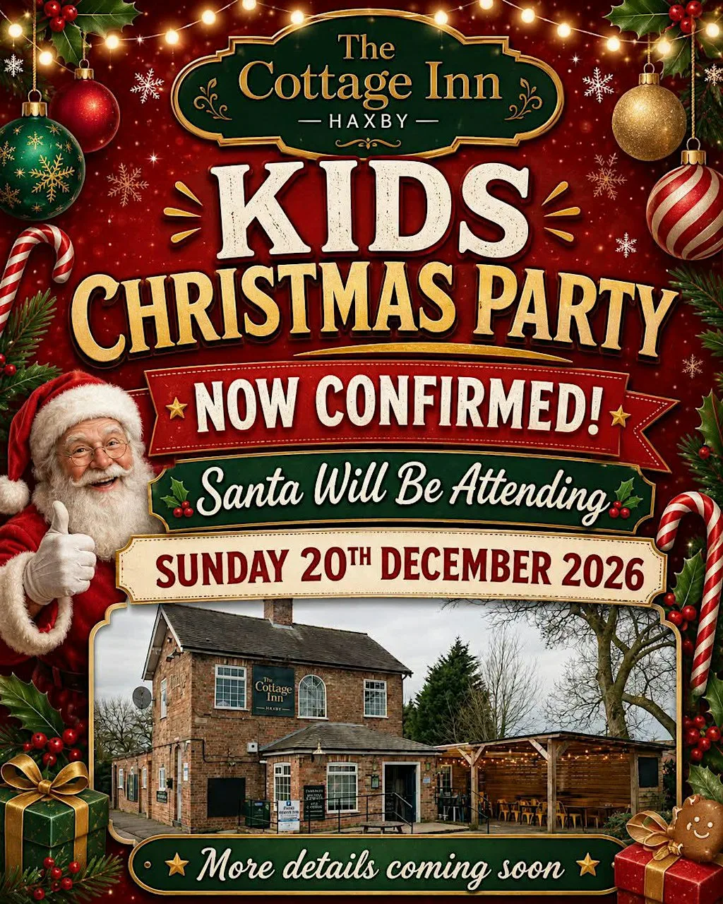 Childrens Christmas Party with Stevie T and a special visit from Santa at The Cottage Inn