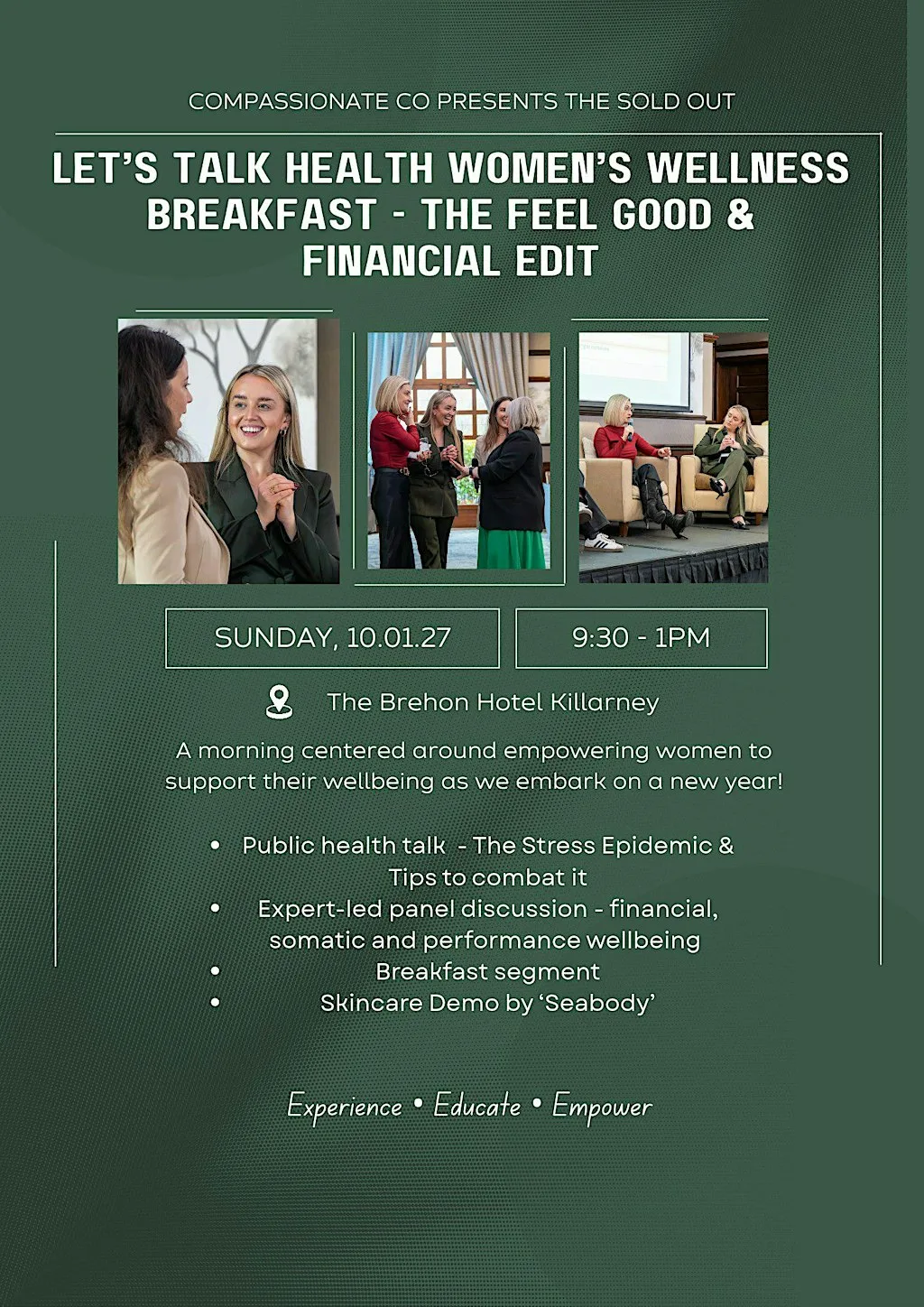Let's Talk Health Women's Wellness Breakfast - Feel Good & Financial Edit at The Brehon Hotel & Spa