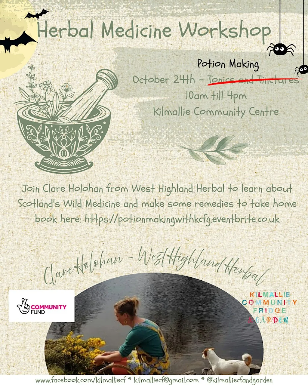 Herbal Medicine Workshop - tonics and tinctures (potion making :)) at Kilmallie Community Centre