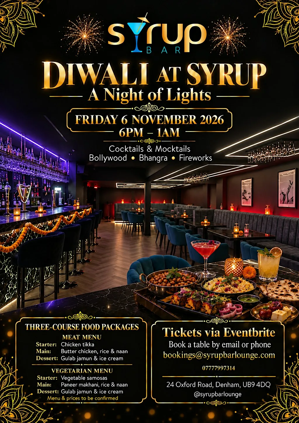 Diwali at Syrup: A Night of Lights at Syrup Bar Cocktail Lounge