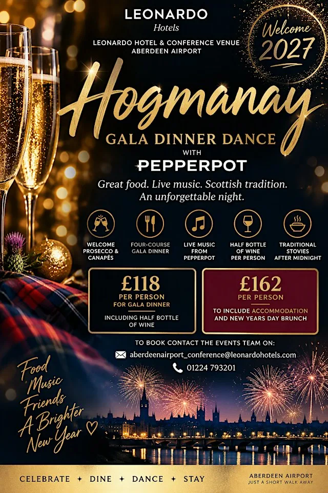 Hogmanay @ Leonardo Hotel & Conference Venue Aberdeen Aiport
