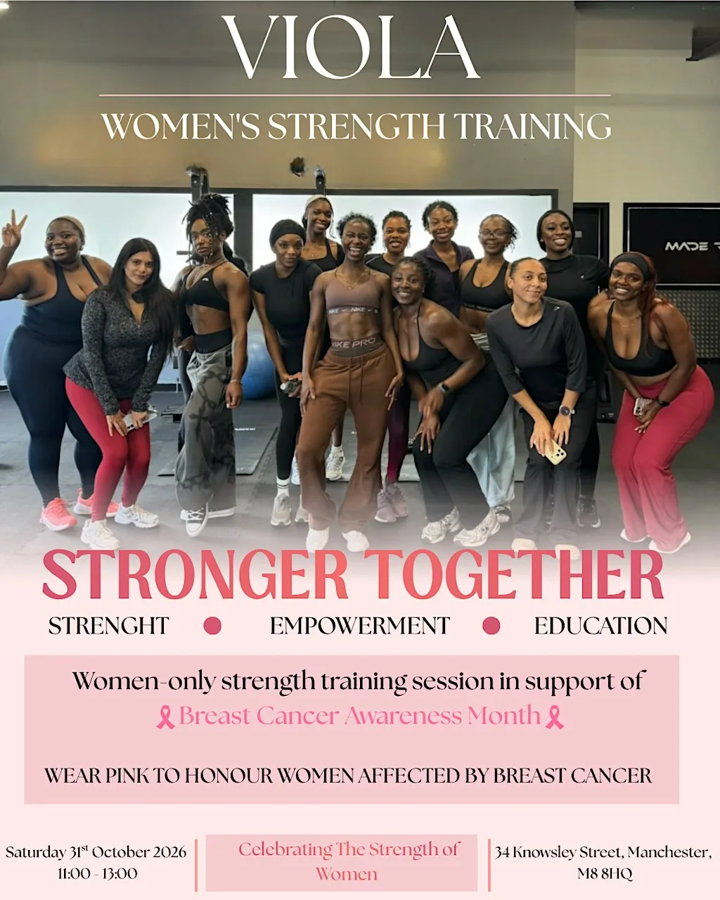 Viola Women’s Strength Training & Education Breast Cancer Awareness Month at Made Running Hub