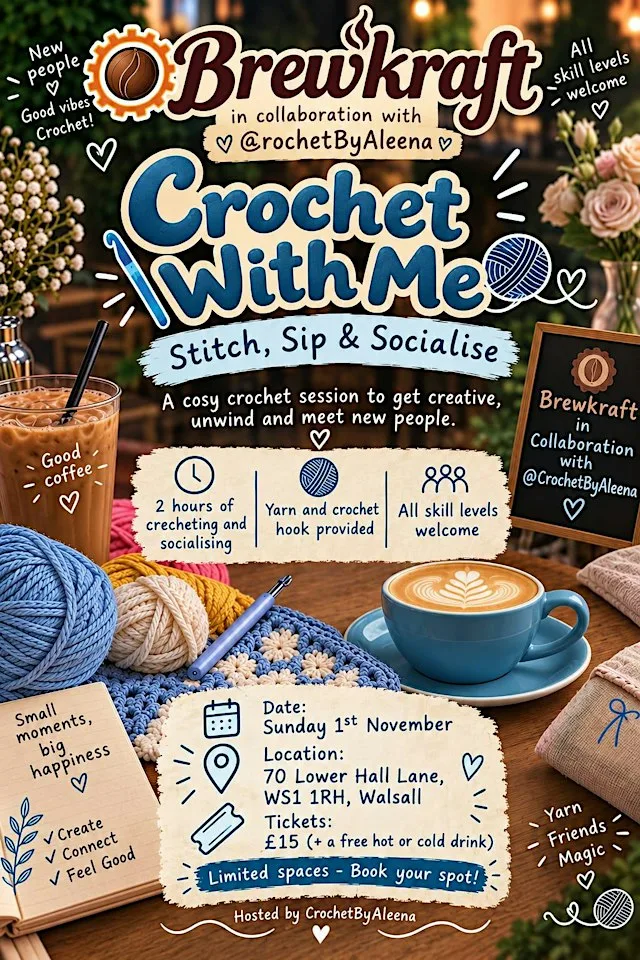 Crochet with Me at BrewKraft Cafe & Lounge
