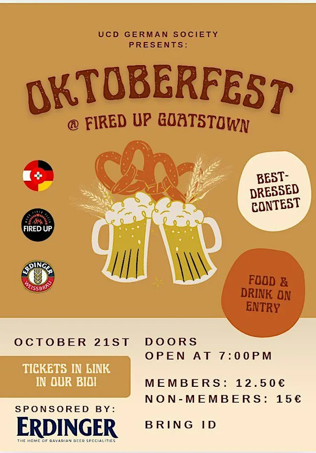 Oktoberfest with UCD German Society at Fired Up Pizza Goatstown