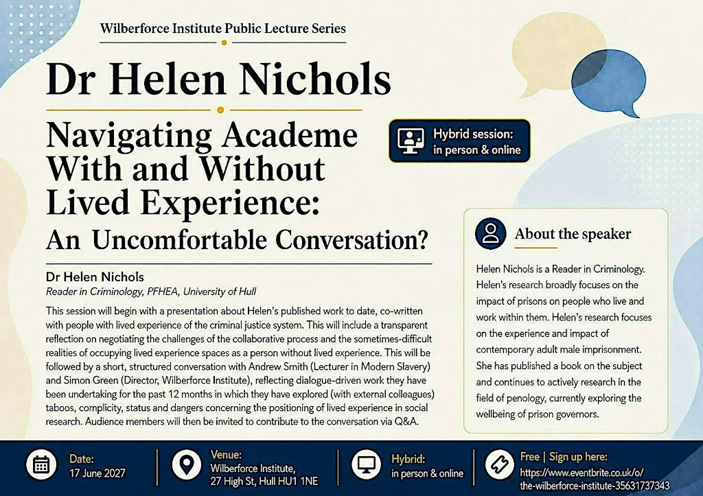 Navigating Academe With and Without Lived Experience at Wilberforce Institute for the Study of Slavery and Emancipation