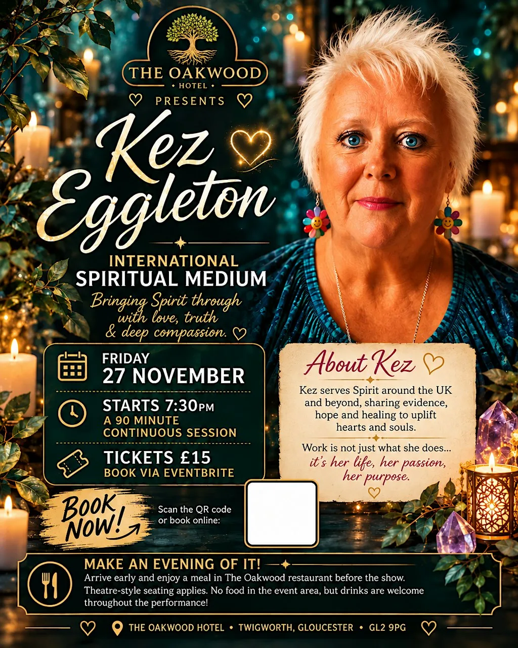 A Spiritual Evening with Kez Eggleton at The Oakwood Hotel
