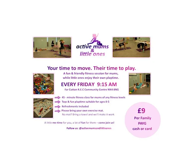 Mum Fitness with Toddler Play | £9 per Family, Pay on the Day | Far Cotton