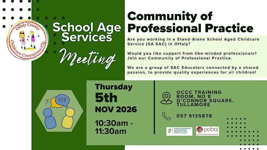 Communities of Professional Practice Meeting-Stand Alone School Age Service at Offaly CCC Training Room R35 Y7PO