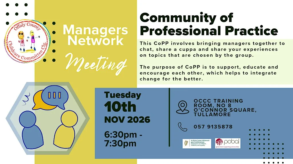 Communities of Professional Practice Meeting-Managers Network at Offaly CCC Training Room R35 Y7PO