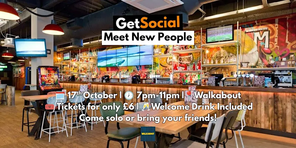 Glasgow Social for Young Professionals (20s–40s) | Meet New People at Walkabout