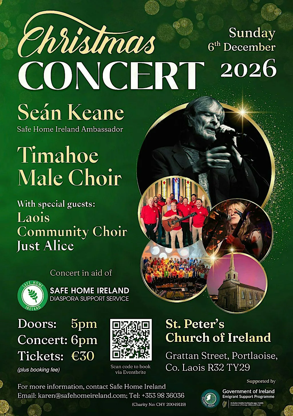 Seán Keane & Guests Christmas Concert | Portlaoise, Co. Laois at St. Peter's Church of Ireland