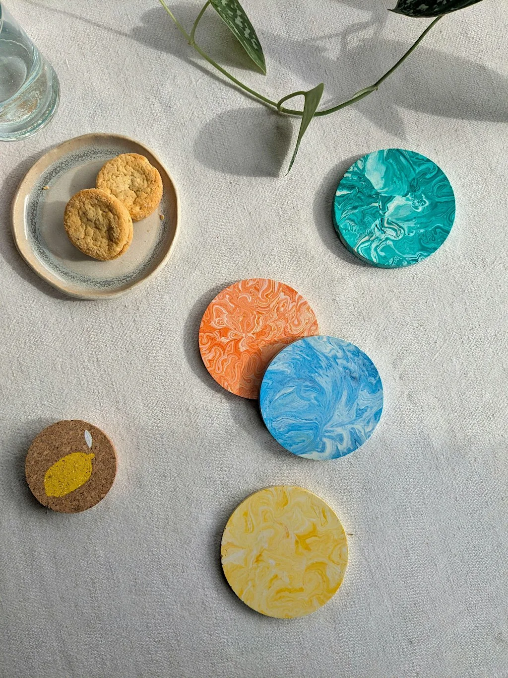 Marble Pattern Drinks Coaster Set Workshop using Jesmonite Eco Resin at RoGArt Campus (Entrance)