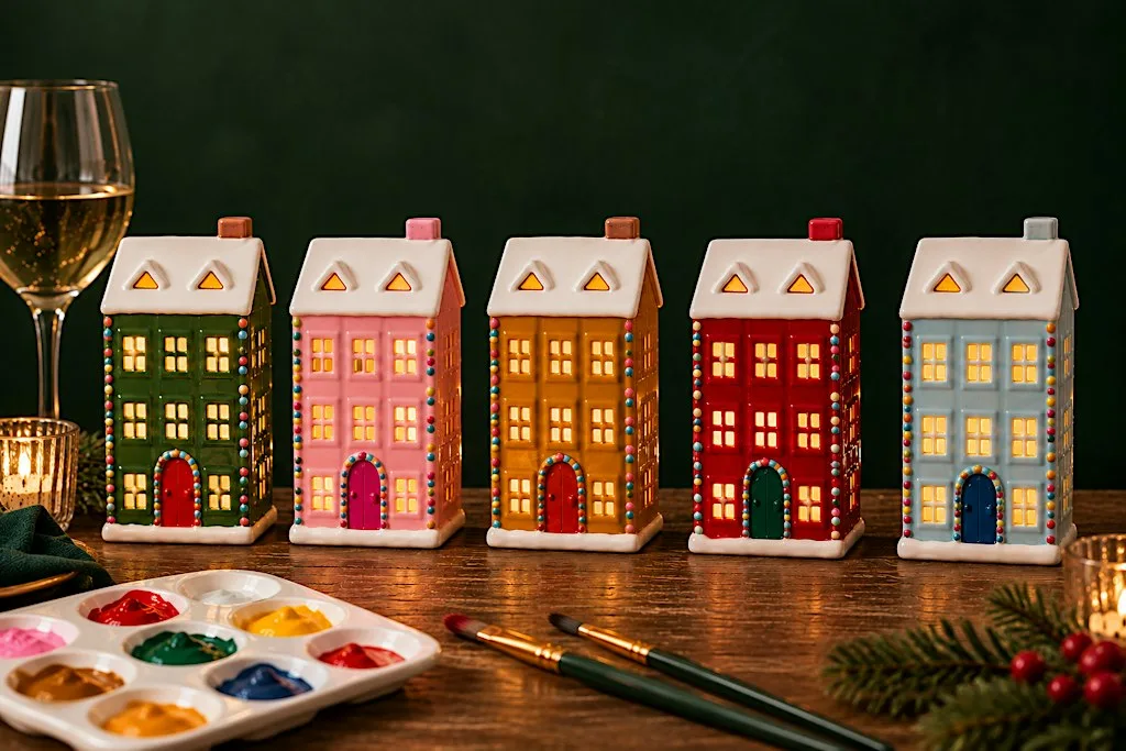 Merry Little Motley: Paint a Light-Up Christmas House | Wine & Food at Motleys Manchester