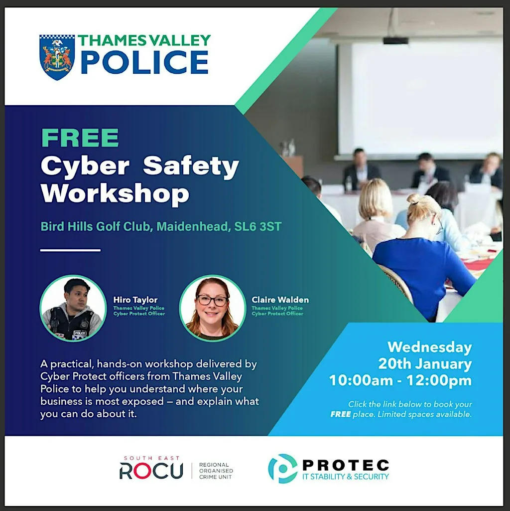 FREE Cyber Safety workshop with Thames Valley Police Cyber Protect team at Birds Hill Golf Club