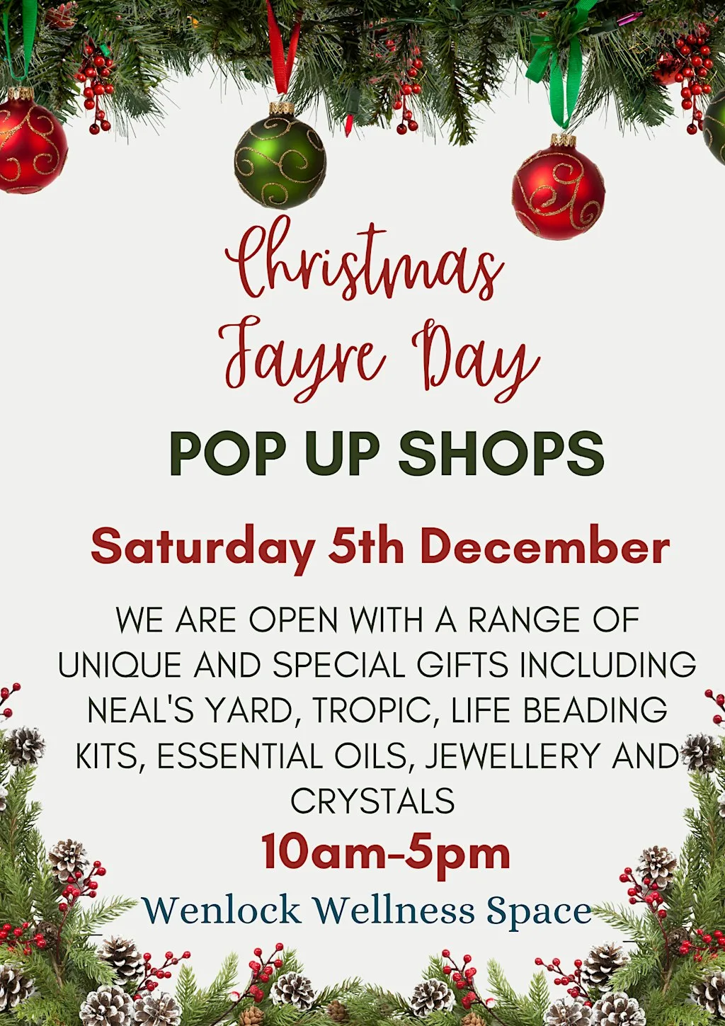 Christmas Fayre Day at Wenlock Wellness Space