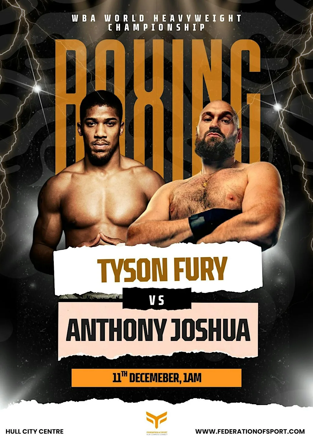 Fury vs AJ: Fight Night Live at Federation of Sport - Standing Tickets