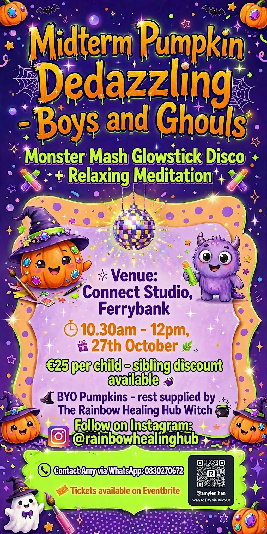 PUMPKIN BEDAZZLING and GLOWSTICK DISCO