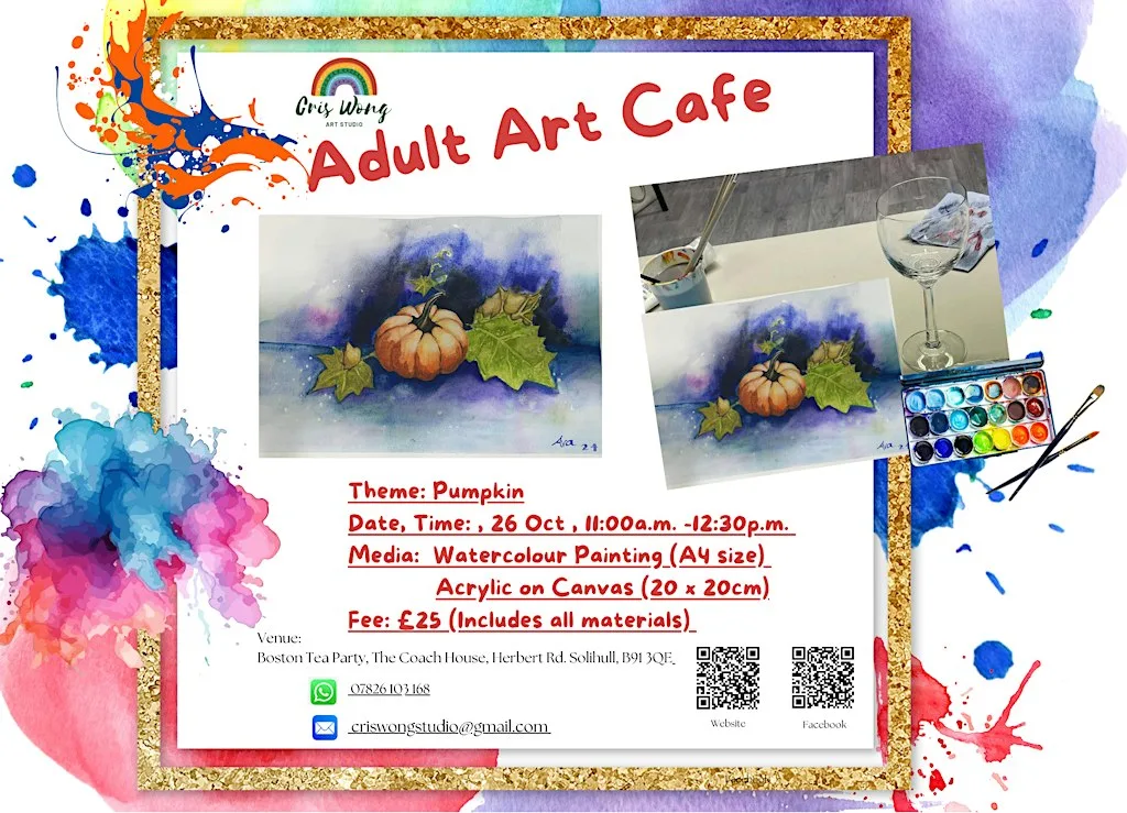 Watercolour or Acrylic Painting – Pumpkin at Boston Tea Party