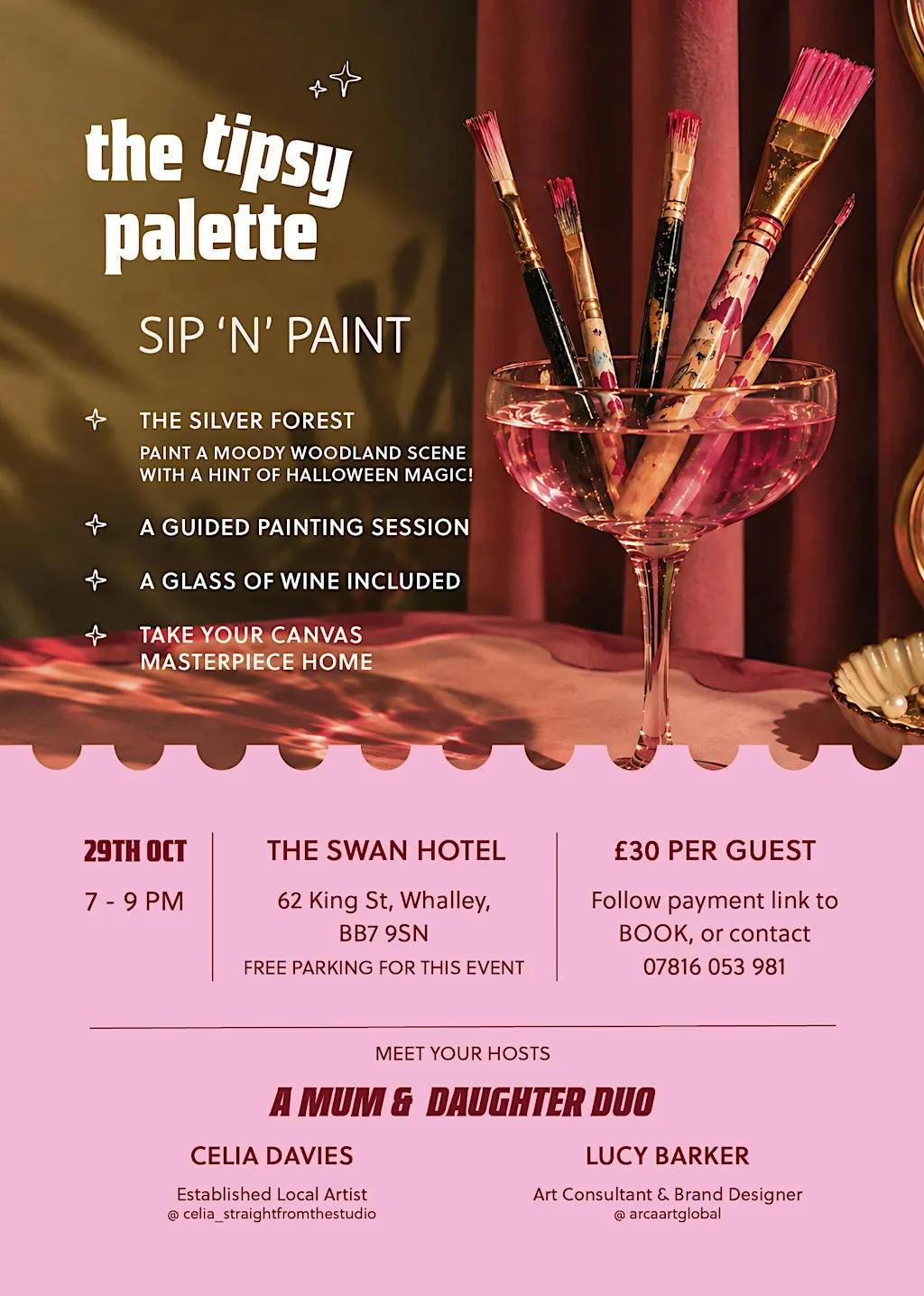 SIP 'N' PAINT Evening : The Silver Forest | The Tipsy Palette at Swan Hotel Whalley
