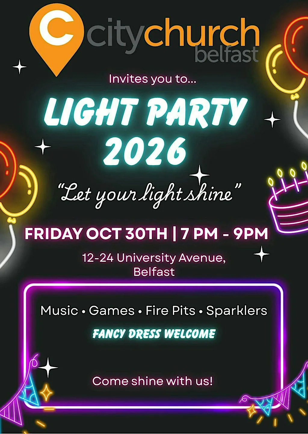 Light Party 2026 at City Church Belfast