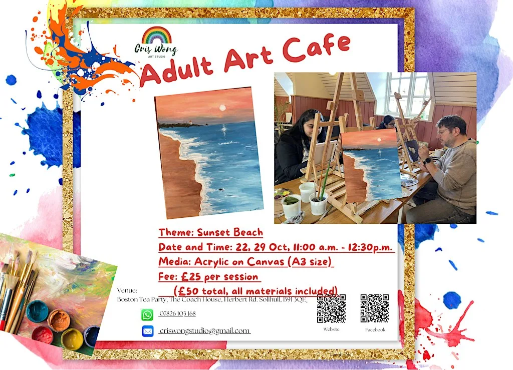 Sunset Beach Acrylic Painting Workshop - Art Cafe (Day 2 of 2) at Boston Tea Party