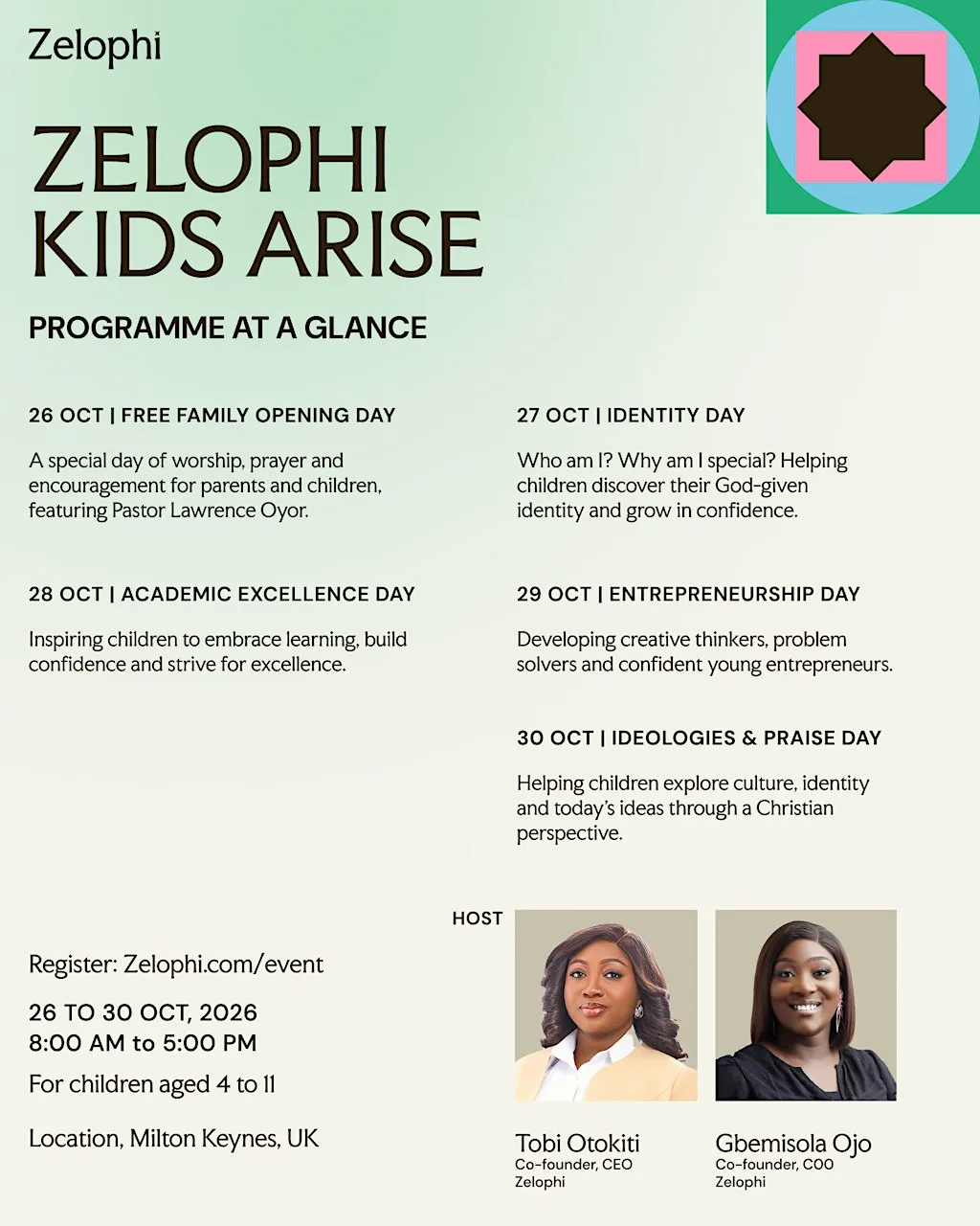 Zelophi Kids Arise at The Ridgeway Centre