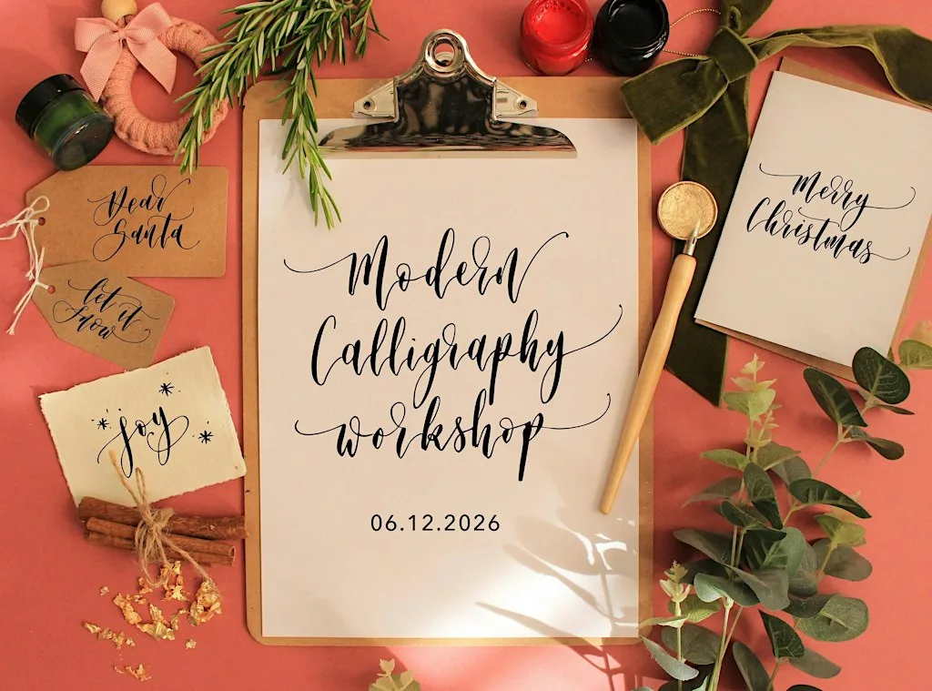 Christmas Cards - Beginners Dip Pen Calligraphy Workshop at GAIL's Bakery Hove