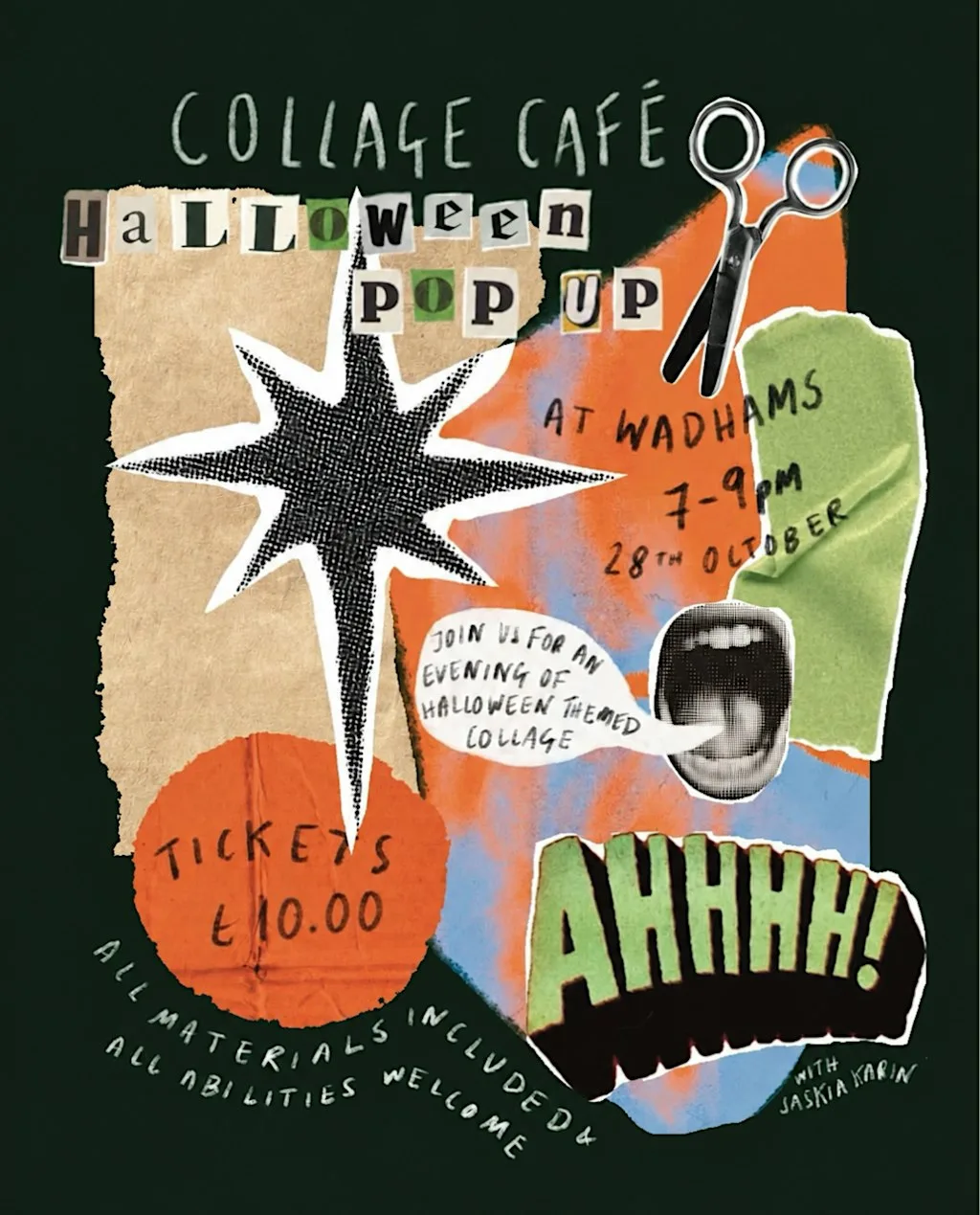 Saskia Karin - Halloween Collage Cafe at Wadhams Café
