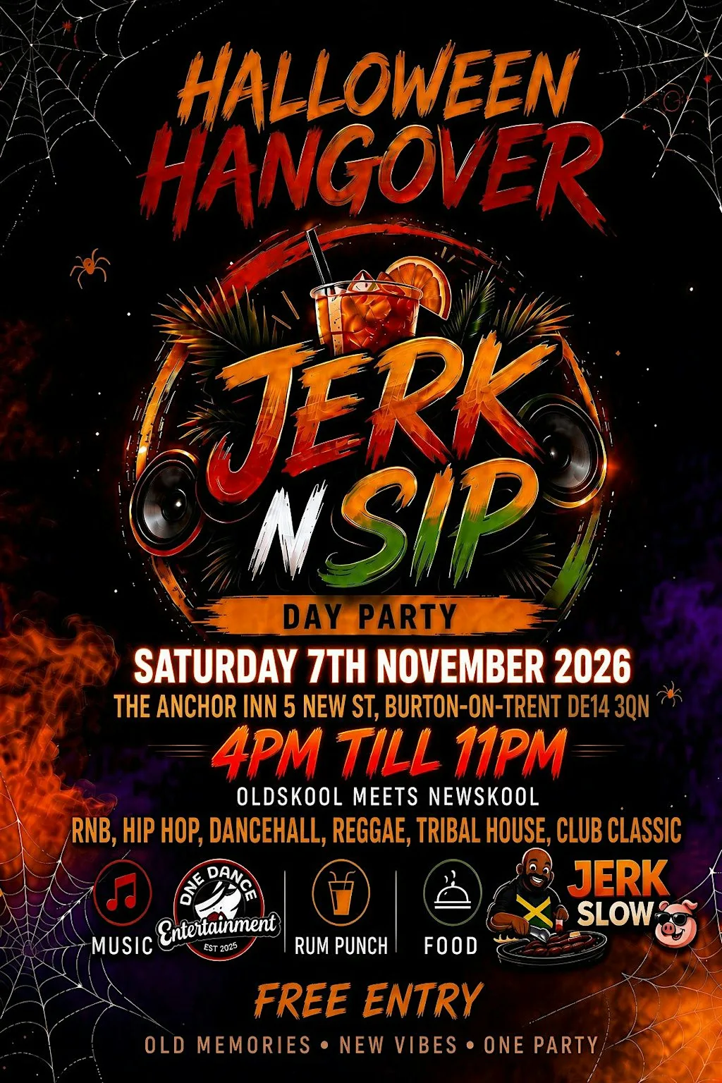 Halloween Hangover Jerk N Sip Day Party