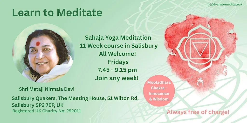 Learn to Meditate in Salisbury - Free 11 week course - Mooladhara Chakra at 51 Wilton Rd