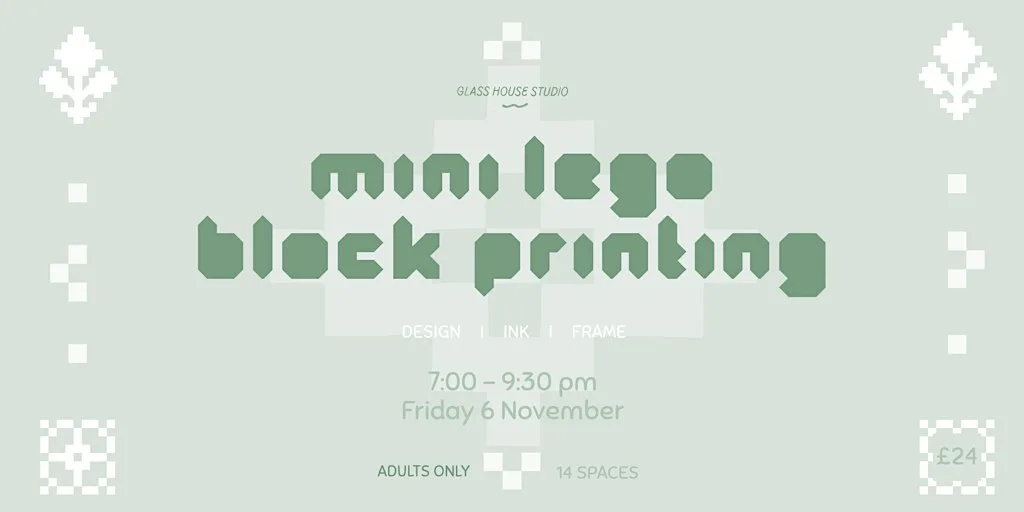 Mini Lego Block Printing Workshop at The Glasshouse Studio
