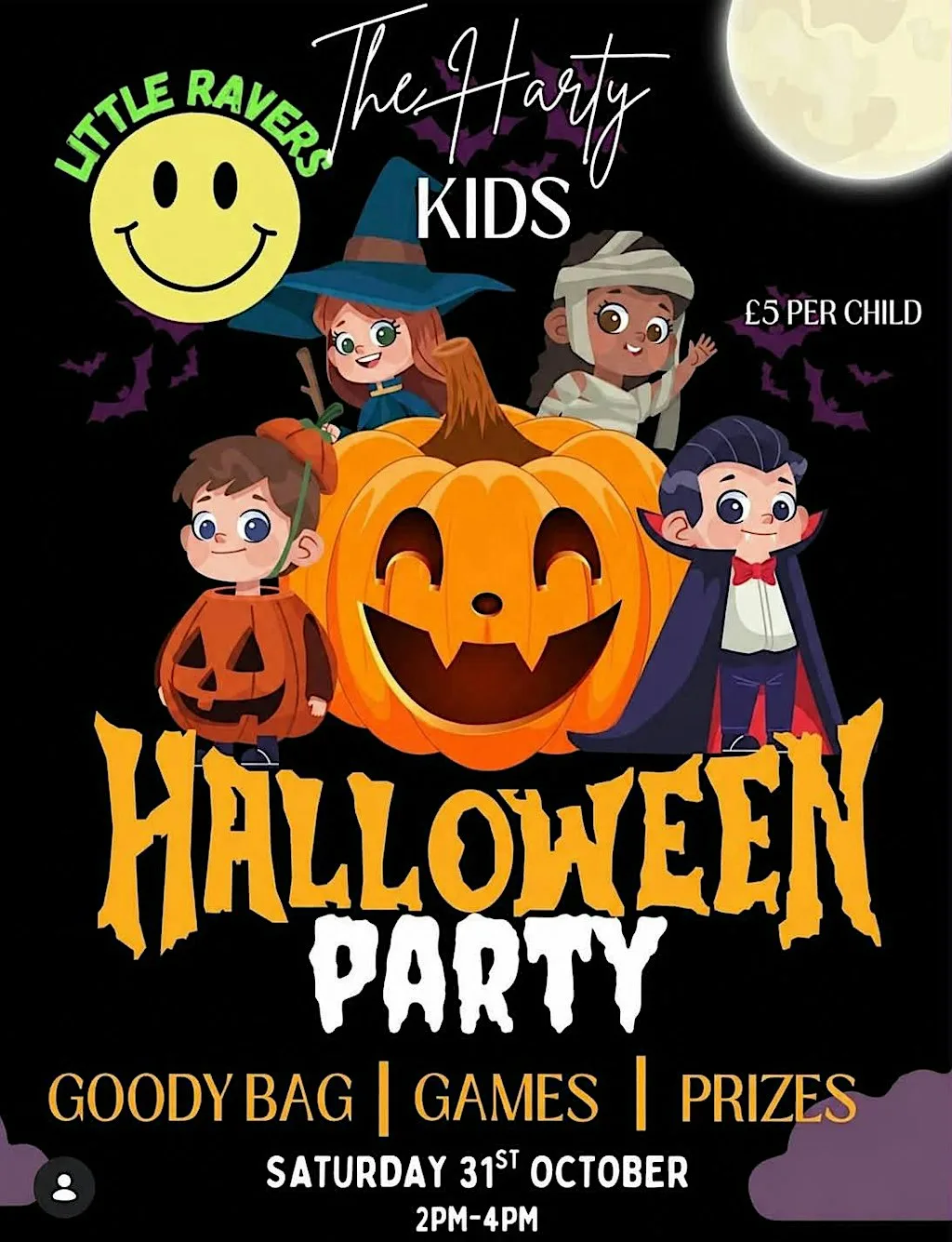 The Harty Kids Halloween Party with Little Ravers at The Hartington