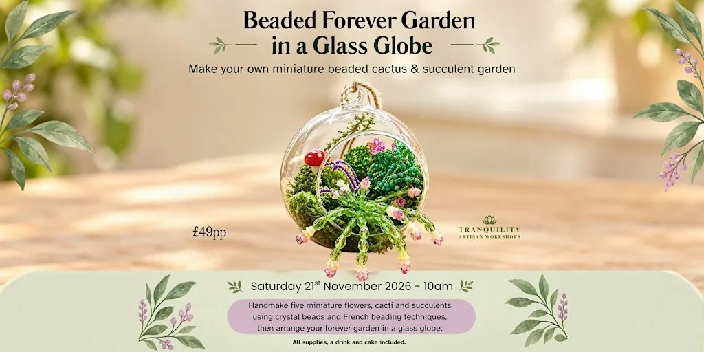 Beaded Forever Garden in a Glass Globe