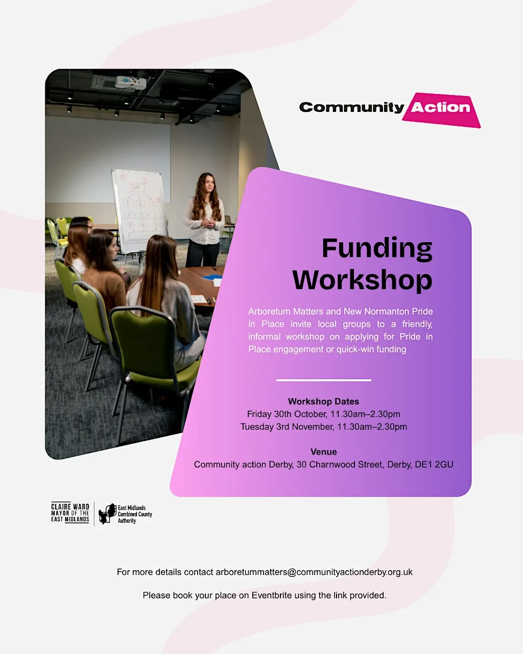 Arboretum Matters and New Normanton Pride in Place Funding Workshop at Community Action Derby